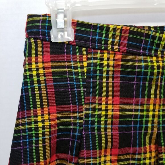 Hot Topic skirt Small Rainbow Plaid Double Buckle Pleated Pride schoolgirl mini - Picture 7 of 15